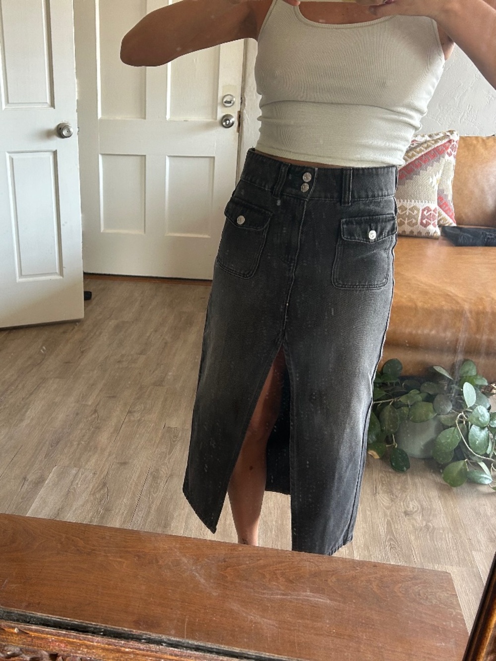 Free people denim skirt